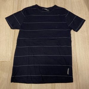 French Connection Black T-shirt with gray stipes